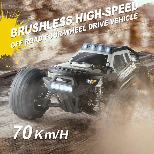 A ALPHA brushless RC monster truck, 1/12 4WD, metal drivetrain, high-speed off-road.