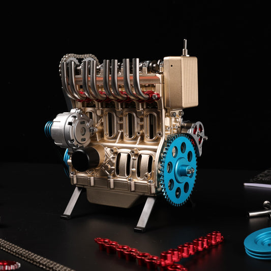 TECHING V4 full metal engine model kit, 350+ parts, DIY assembly engine display model.