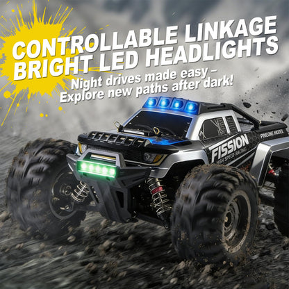 A ALPHA brushless RC monster truck, 1/12 4WD, metal drivetrain, high-speed off-road.