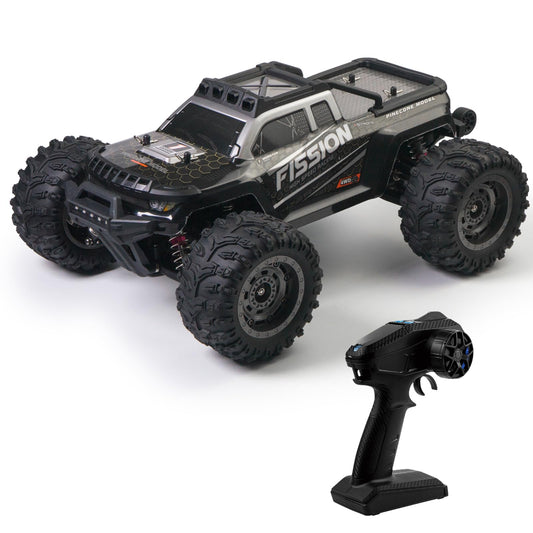 A ALPHA brushless RC monster truck, 1/12 4WD, metal drivetrain, high-speed off-road.