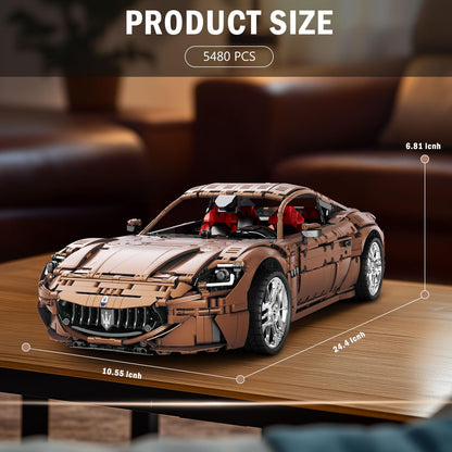 Reobrix 1:8 RC sports car building kit, 5480 pieces, remote control racing model for adults.