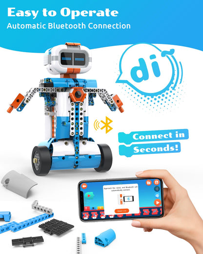 WhalesBot E7 Pro coding robot kit, Scratch programming, sensors, STEM education system.