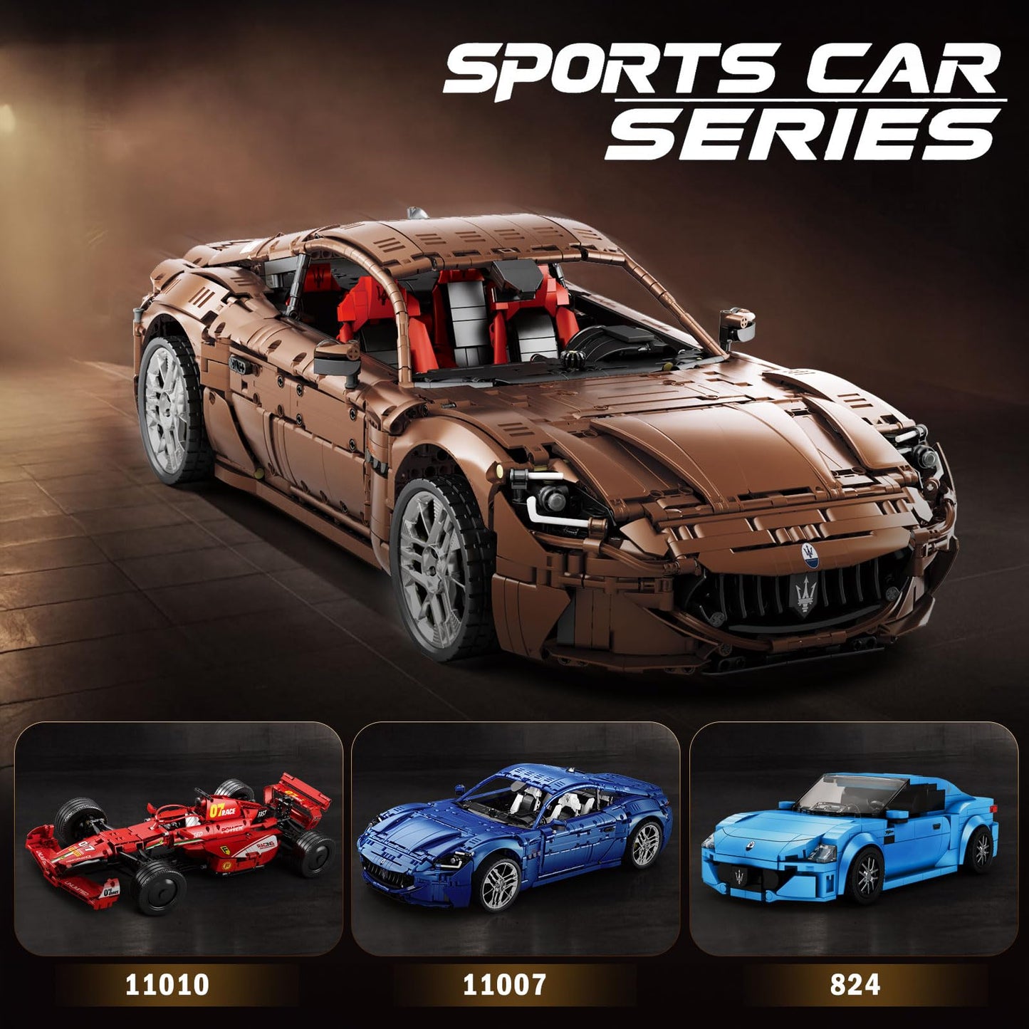 Reobrix 1:8 RC sports car building kit, 5480 pieces, remote control racing model for adults.