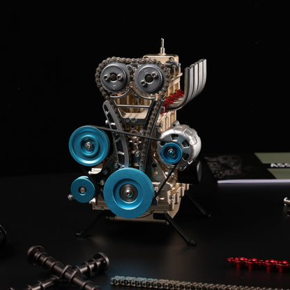 TECHING V4 full metal engine model kit, 350+ parts, DIY assembly engine display model.