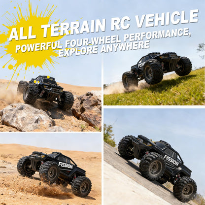 A ALPHA brushless RC monster truck, 1/12 4WD, metal drivetrain, high-speed off-road.