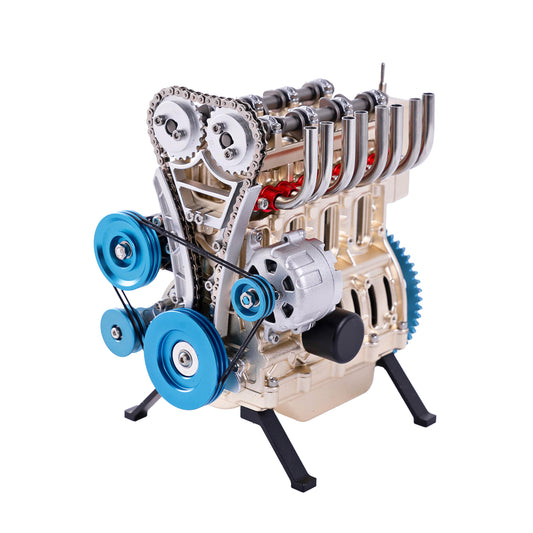 TECHING V4 full metal engine model kit, 350+ parts, DIY assembly engine display model.