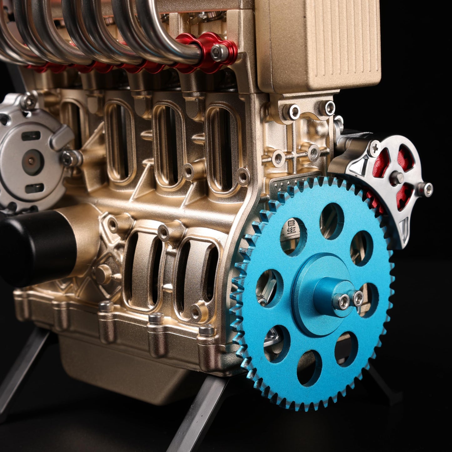 TECHING V4 full metal engine model kit, 350+ parts, DIY assembly engine display model.