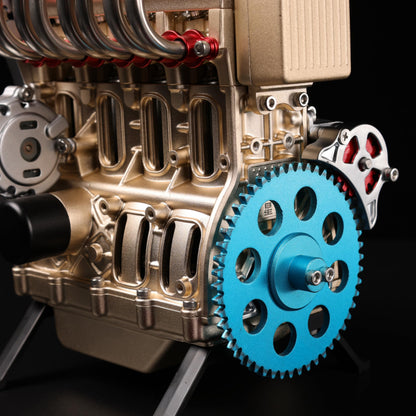TECHING V4 full metal engine model kit, 350+ parts, DIY assembly engine display model.